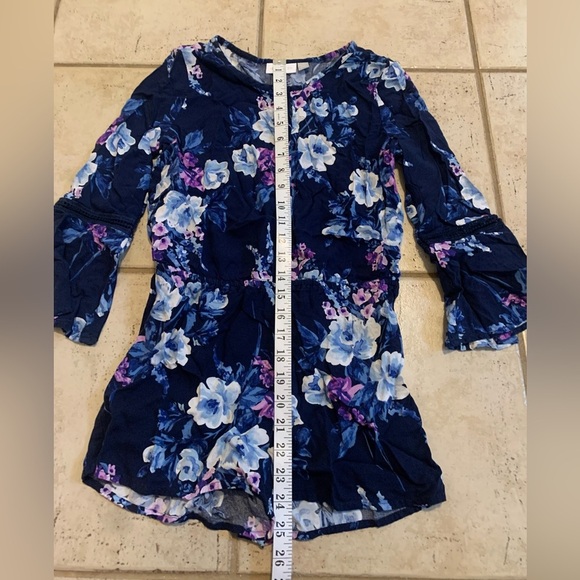 The Children's Place Blue Floral Ruffle Romper L 10/12 - Picture 5 of 5